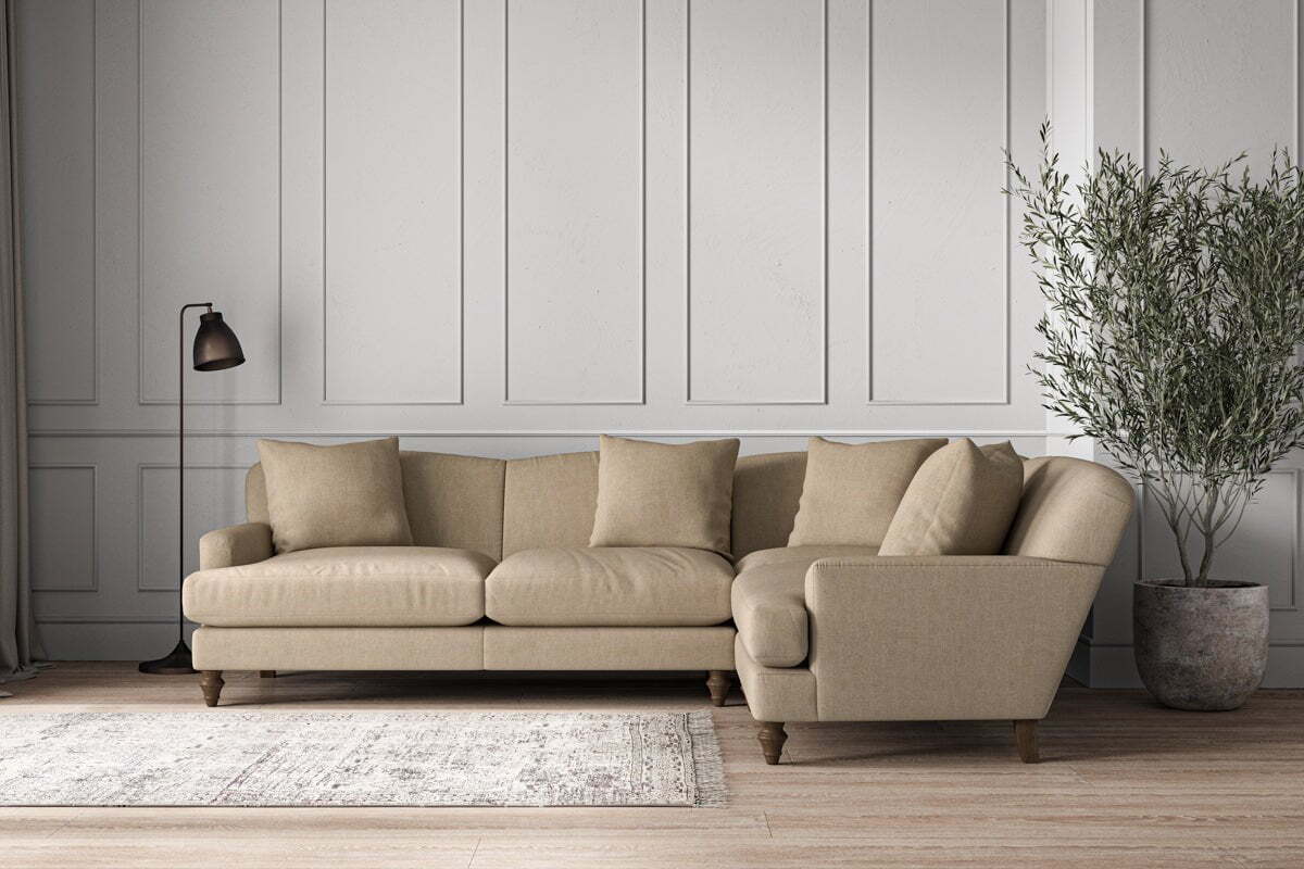 Deni Large Right Hand Corner Sofa - Brera Linen Pebble