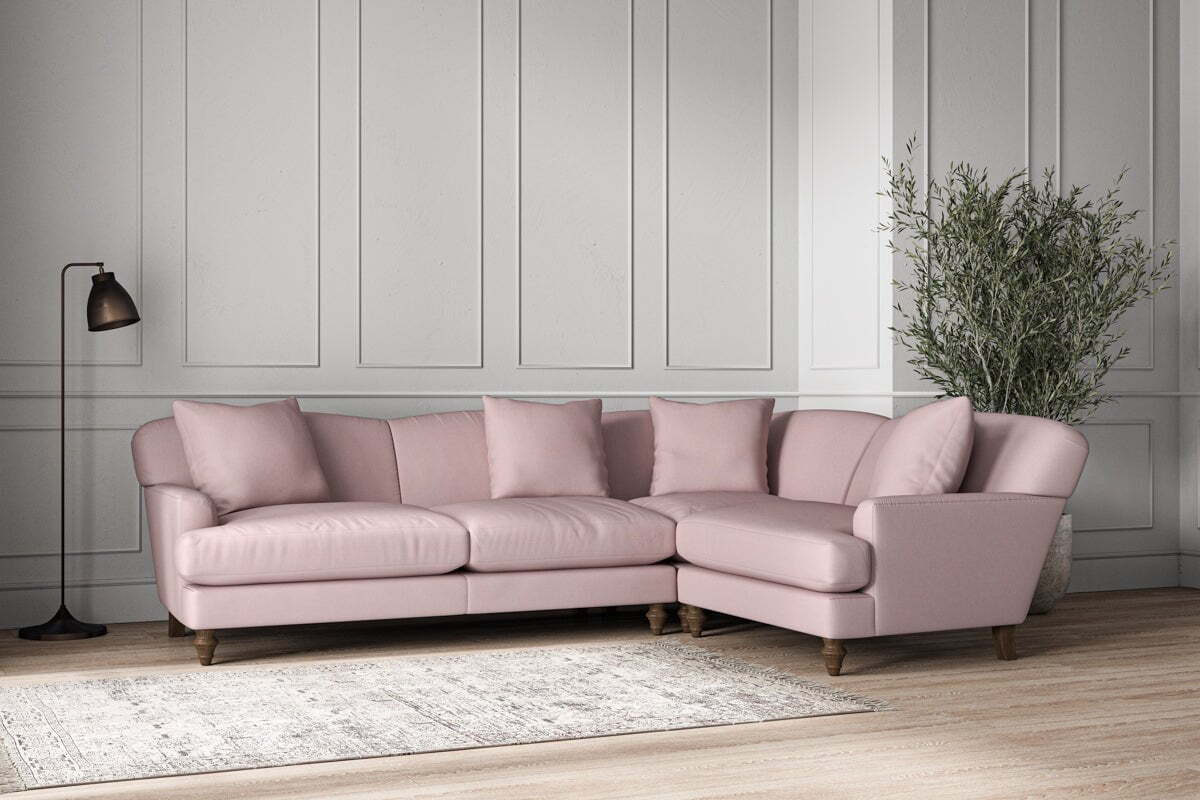 Deni Large Right Hand Corner Sofa - Recycled Cotton Lavender