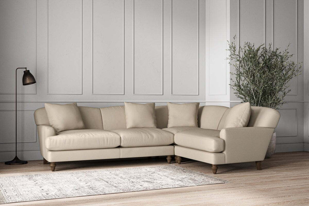 Deni Large Right Hand Corner Sofa - Recycled Cotton Stone
