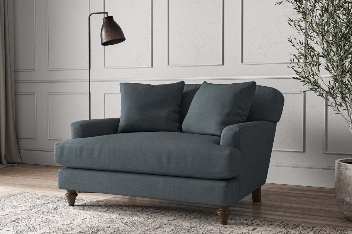 Deni Love Seat - Brera Linen Dusk