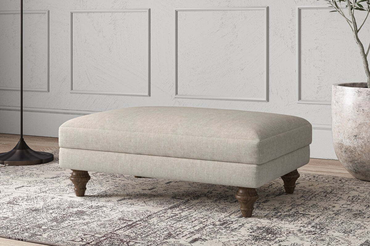 Deni Medium Footstool - Brera Linen Natural