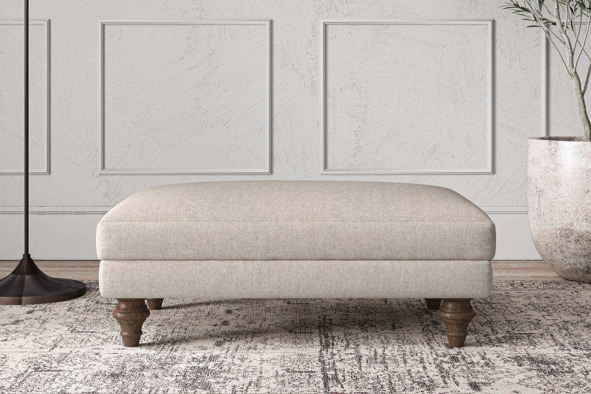 Deni Medium Footstool - Brera Linen Natural