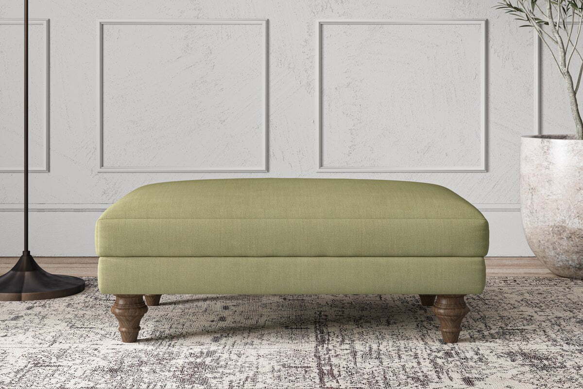 Deni Medium Footstool - Brera Linen Sage