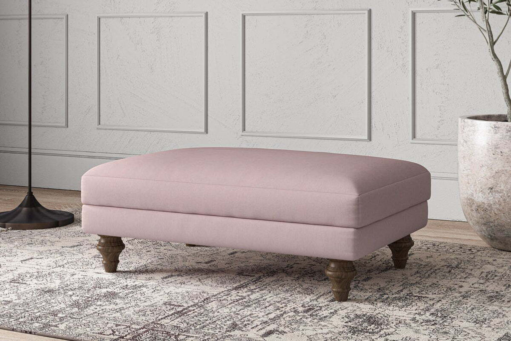 Deni Medium Footstool - Recycled Cotton Lavender