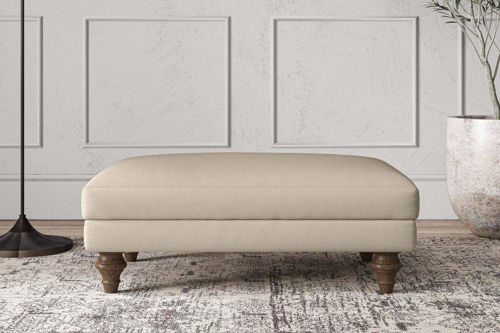 Deni Medium Footstool - Recycled Cotton Stone