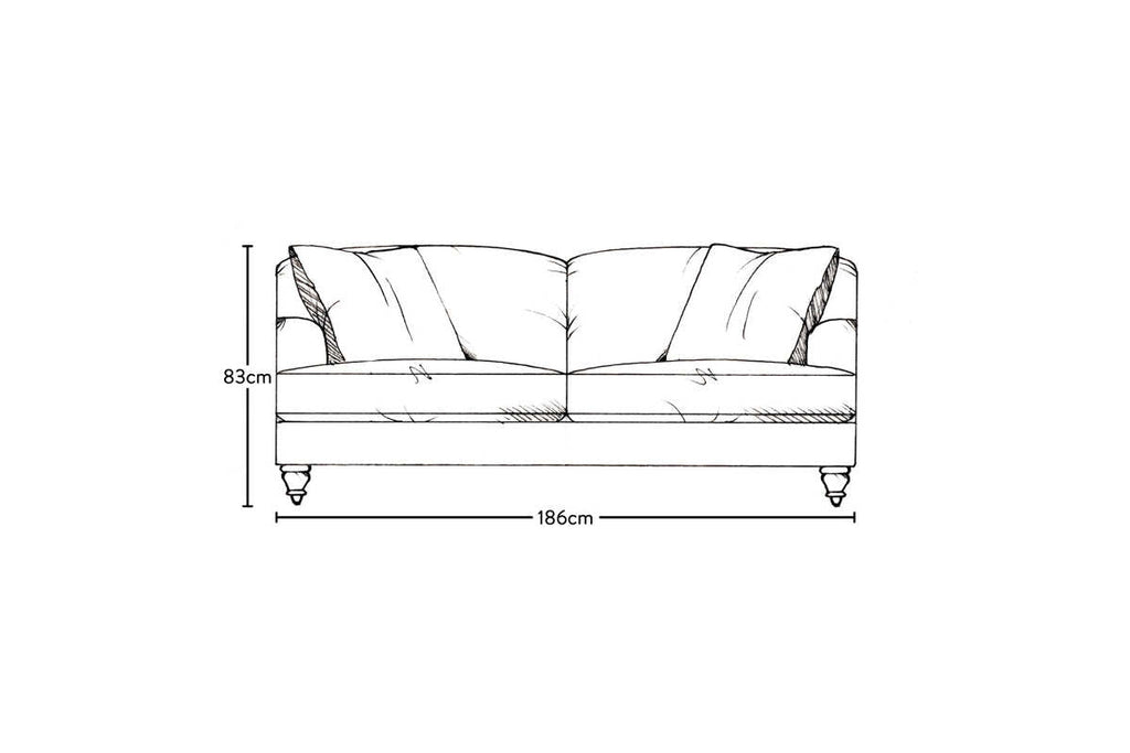 Deni Medium Sofa - Brera Linen Charcoal