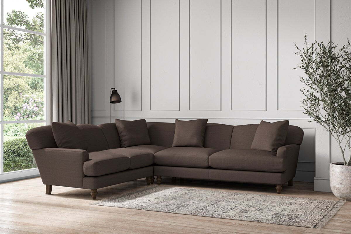Deni Super Grand Left Hand Corner Sofa - Recycled Cotton Mocha