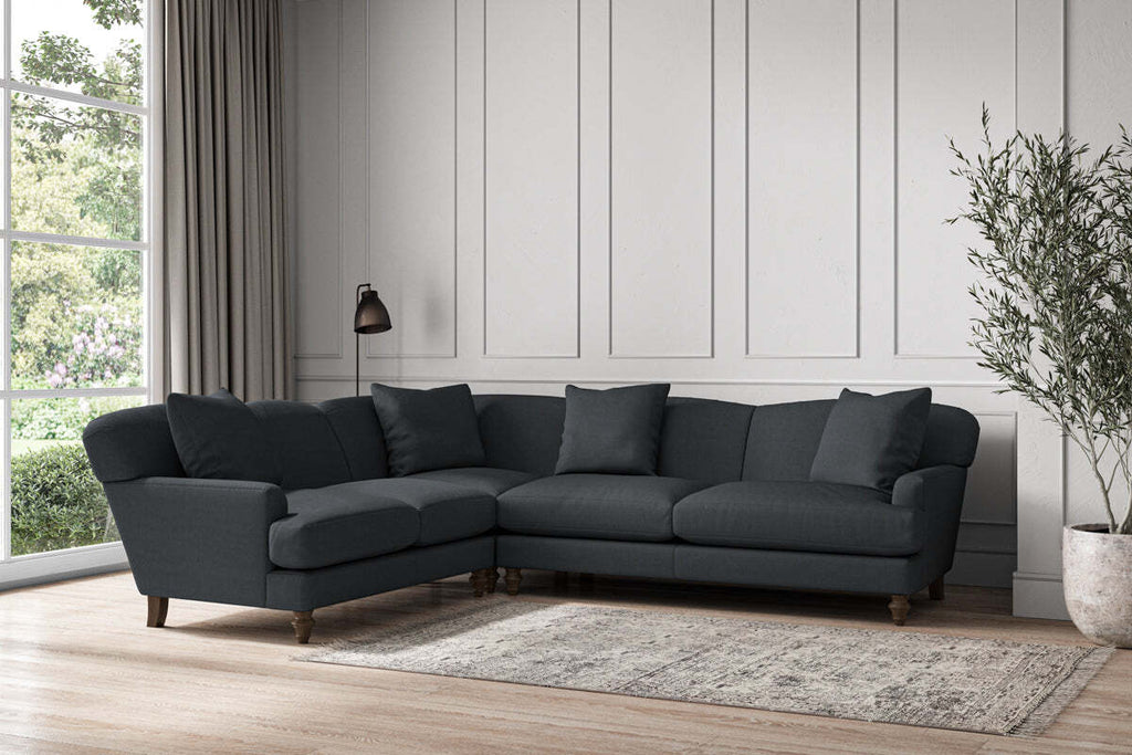 Deni Super Grand Left Hand Corner Sofa - Recycled Cotton Thunder