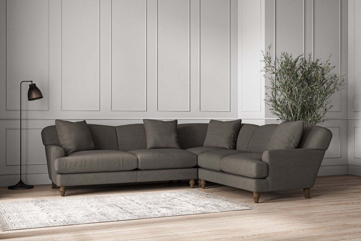 Deni Super Grand Right Hand Corner Sofa - Brera Linen Granite