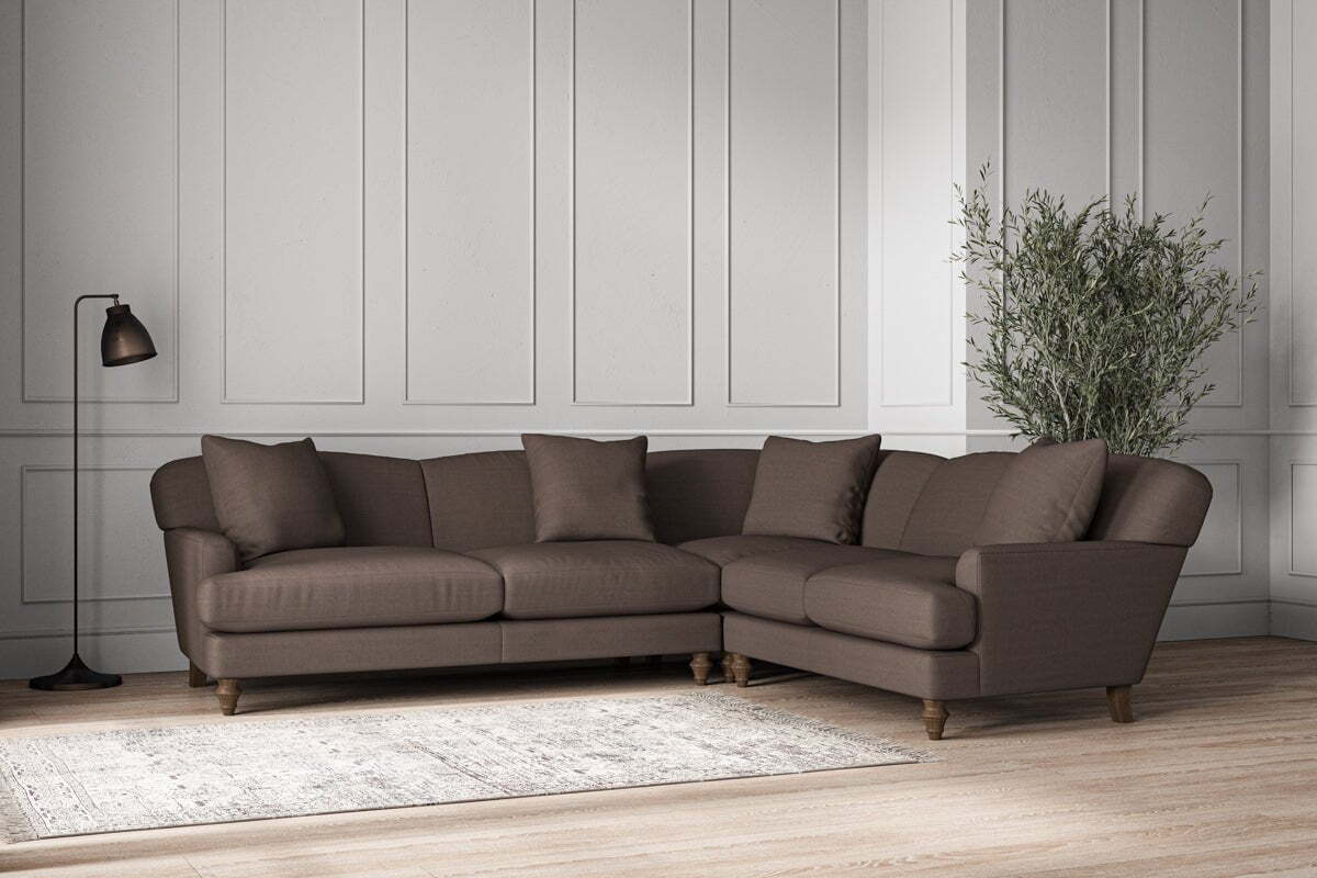 Deni Super Grand Right Hand Corner Sofa - Recycled Cotton Mocha
