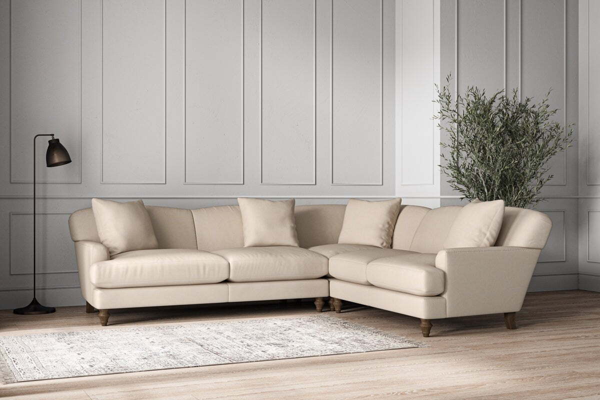 Deni Super Grand Right Hand Corner Sofa - Recycled Cotton Natural