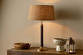 Digha Wood & Metal Table Lamp Base - Dark Stain & Antique Brass