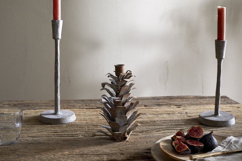 Elagalu Pine Cone Candle Holder - Zinc