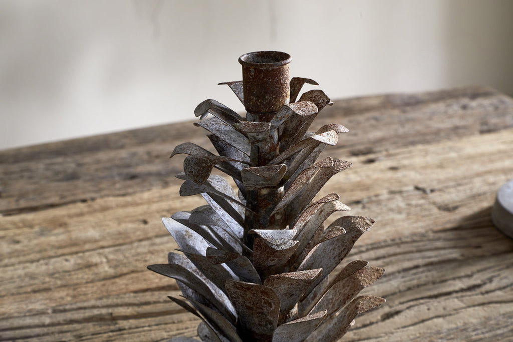 Elagalu Pine Cone Candle Holder - Zinc