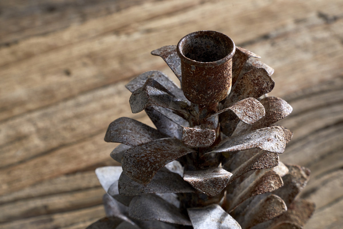 Elagalu Pine Cone Candle Holder - Zinc