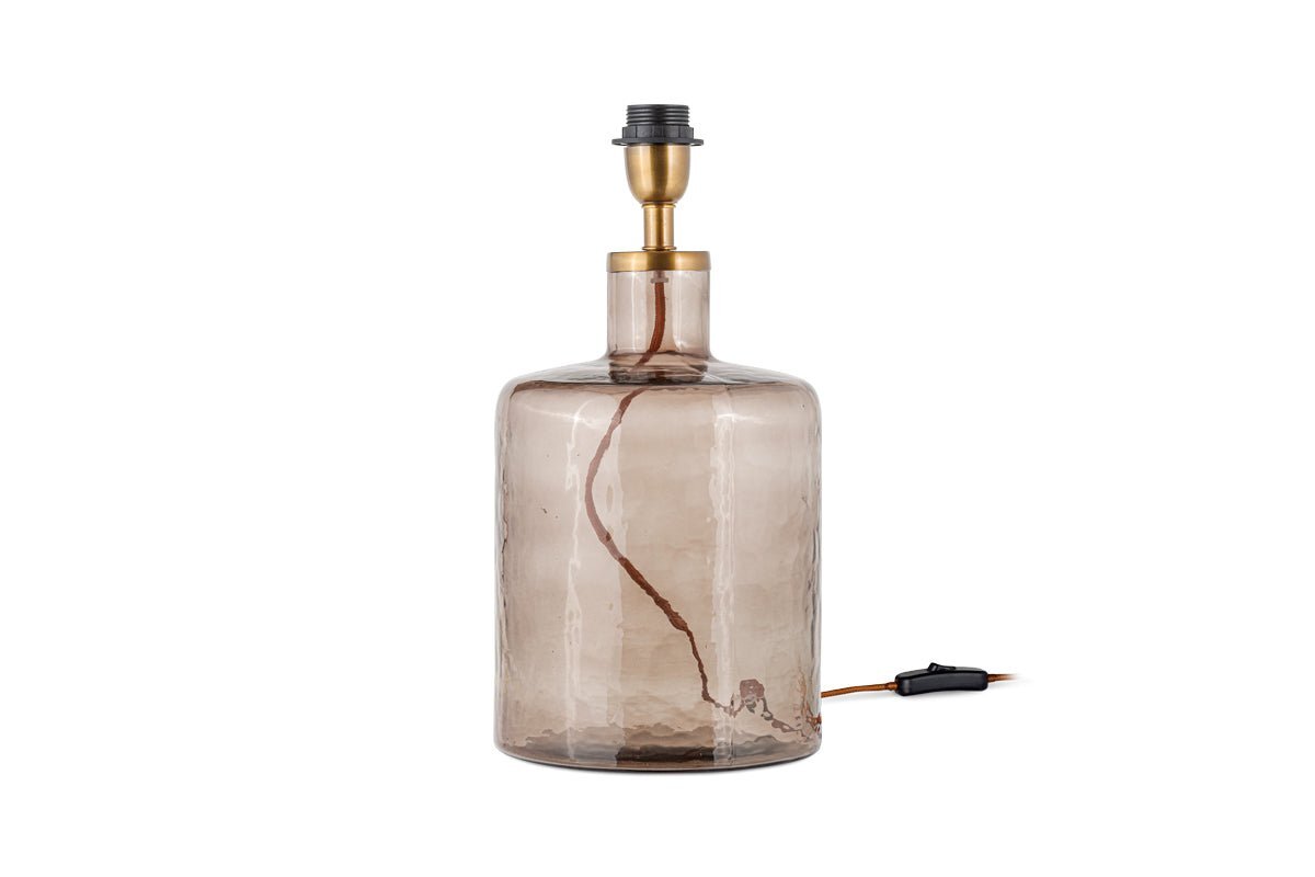 Edina Recycled Glass Table Lamp Base - Smoke Brown - Small