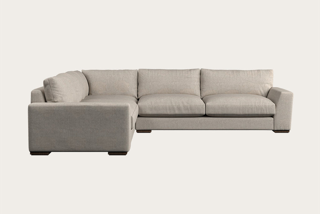 Guddu Grand Right Hand Chaise Sofa - Recycled Cotton Seaspray