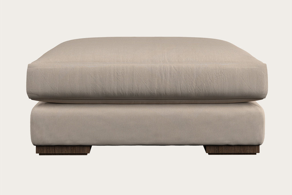 Guddu Large Footstool - Recycled Cotton Natural