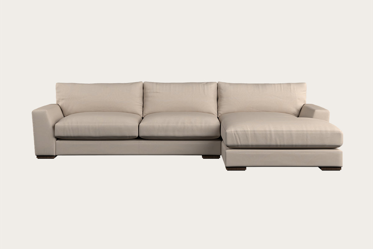 Guddu Large Right Hand Chaise Sofa - Recycled Cotton Natural