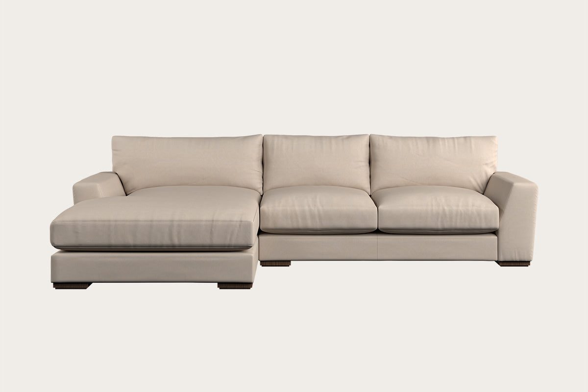 Guddu Medium Left Hand Chaise Sofa - Recycled Cotton Natural