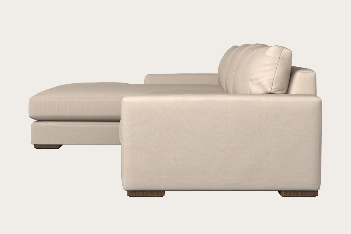 Guddu Medium Left Hand Chaise Sofa - Recycled Cotton Natural