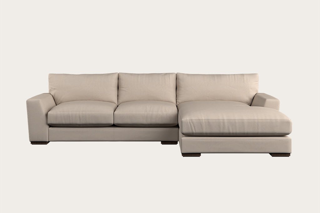 Guddu Large Right Hand Chaise Sofa - Brera Linen Pebble