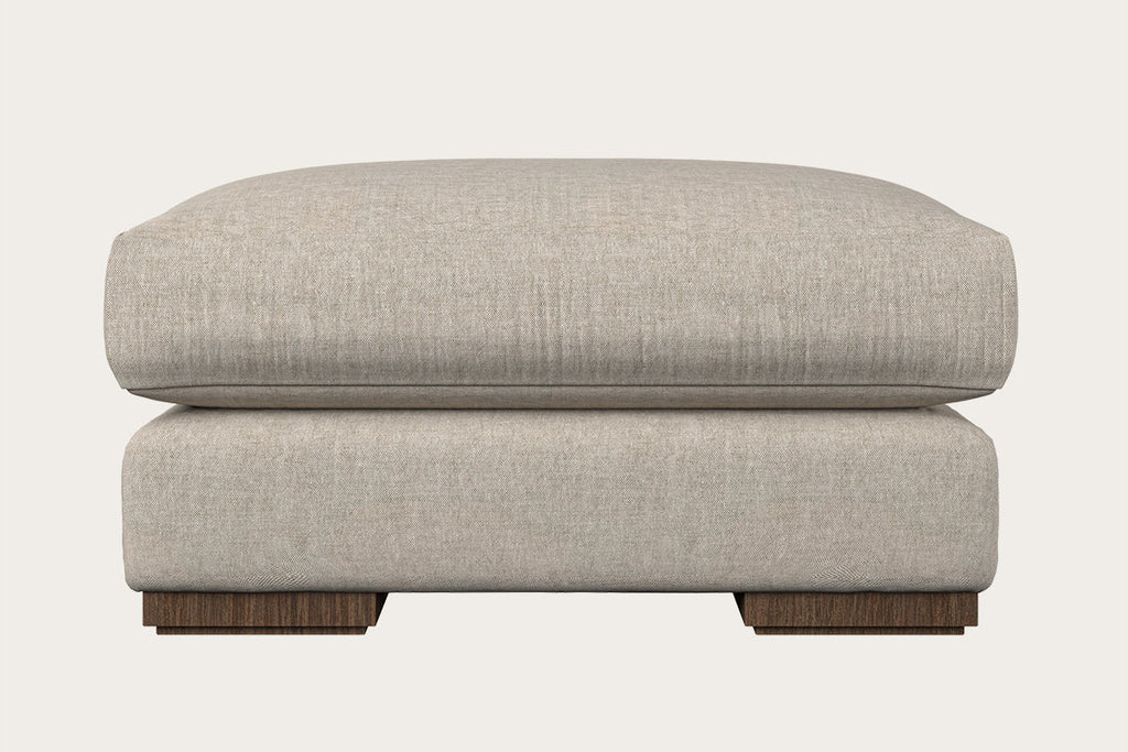 Guddu Medium Footstool - Brera Linen Natural