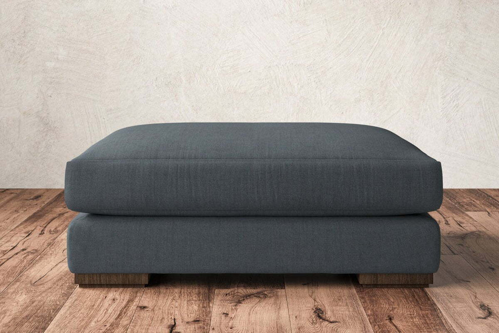 Guddu Grand Footstool - Brera Linen Dusk