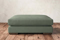 Guddu Grand Footstool - Brera Linen Jade