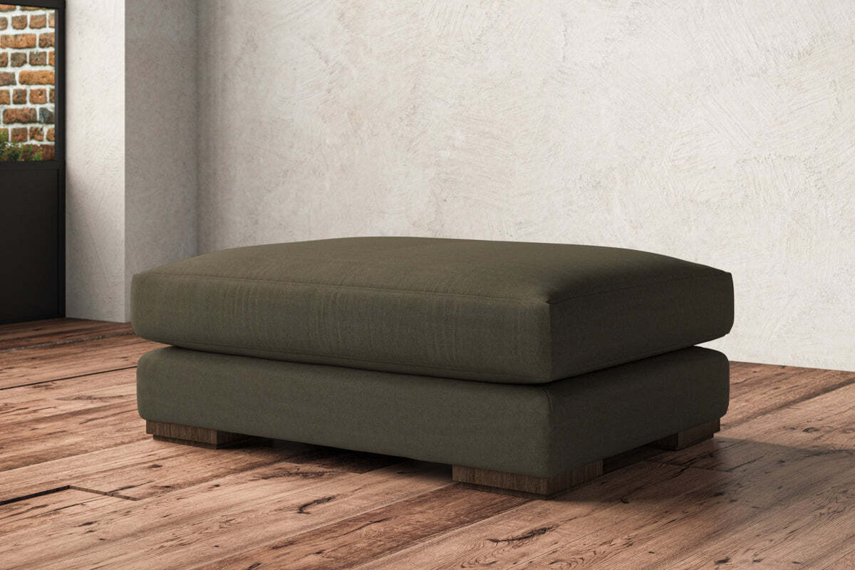 Guddu Grand Footstool - Recycled Cotton Fatigue