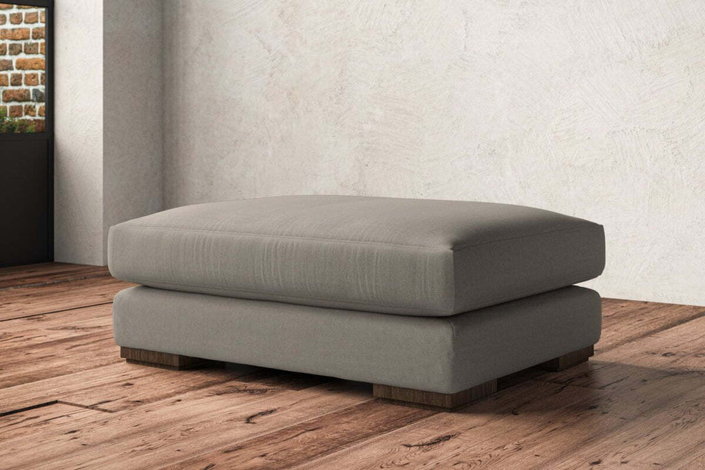 Guddu Grand Footstool - Recycled Cotton Flax