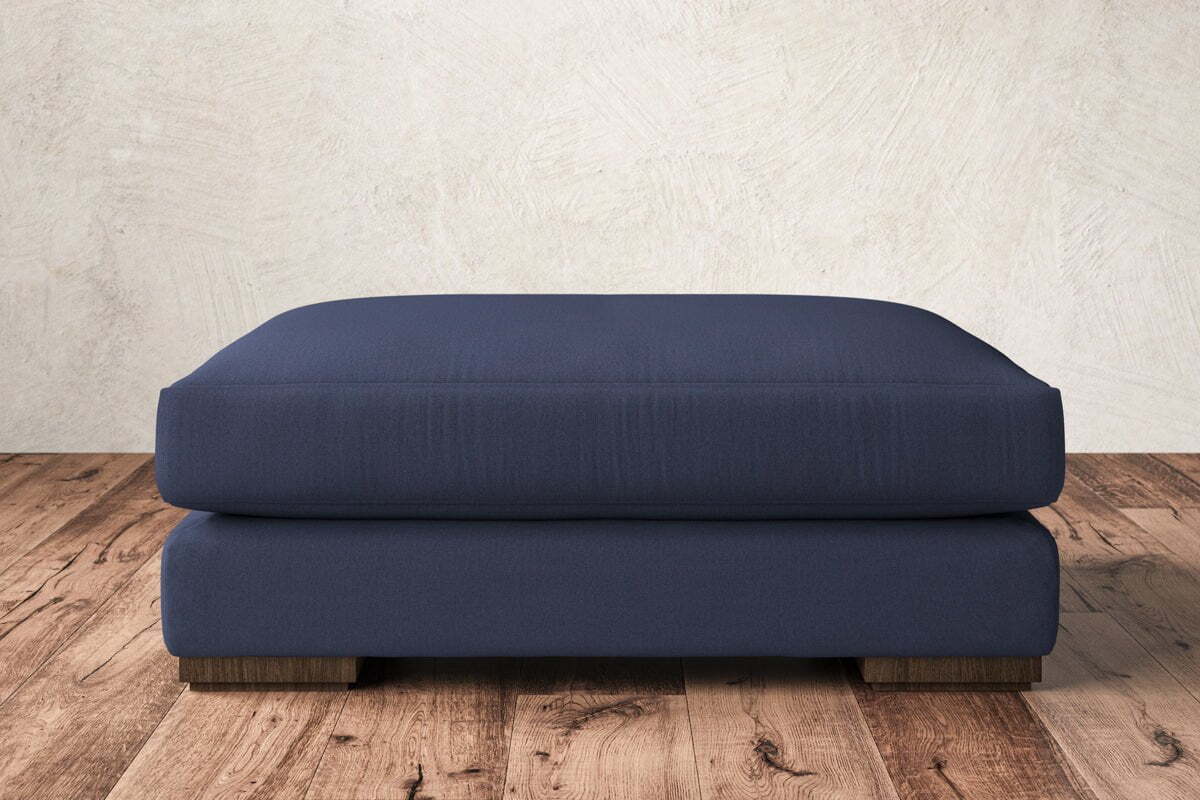 Guddu Grand Footstool - Recycled Cotton Navy