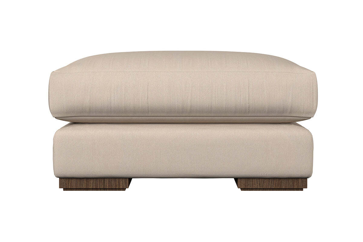 Guddu Grand Footstool - Recycled Cotton Ochre