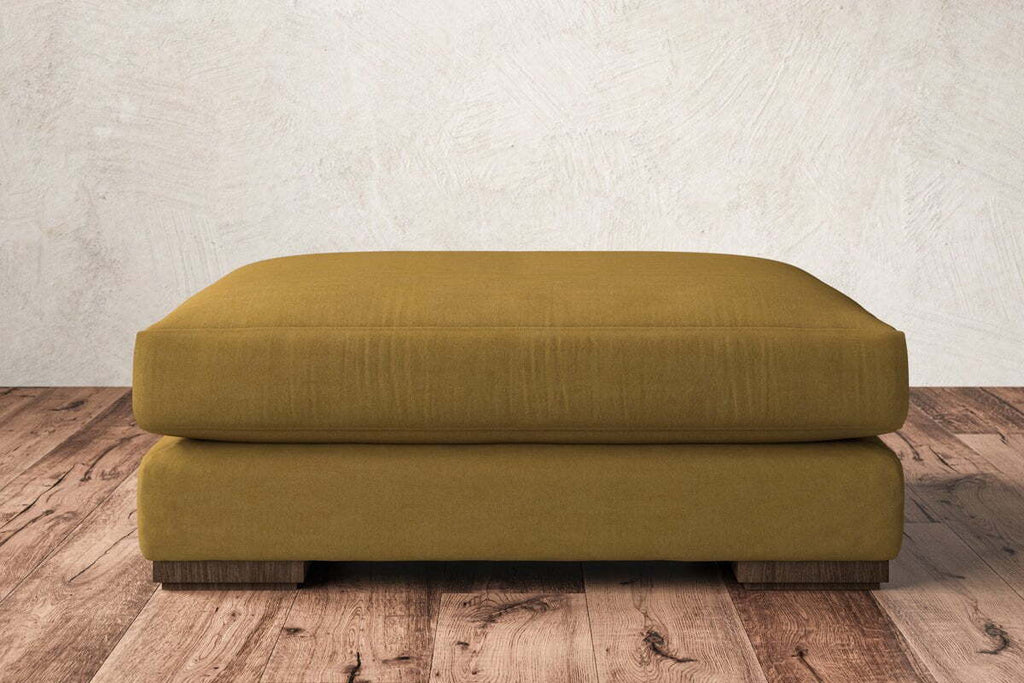 Guddu Grand Footstool - Recycled Cotton Ochre