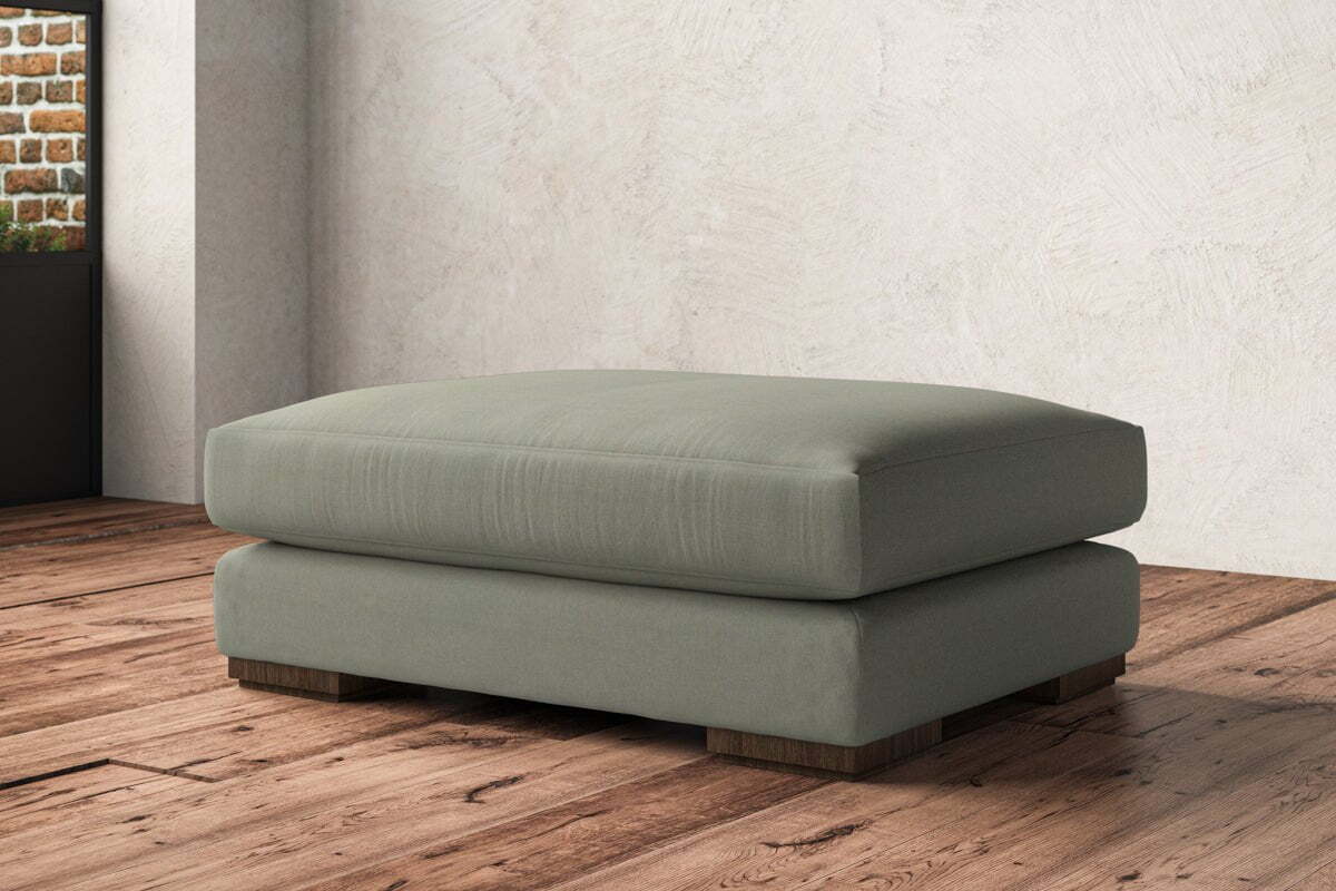 Guddu Grand Footstool - Recycled Cotton Seaspray