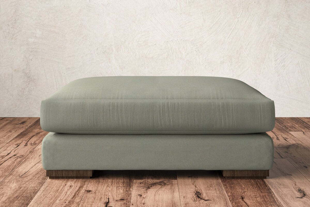 Guddu Grand Footstool - Recycled Cotton Seaspray