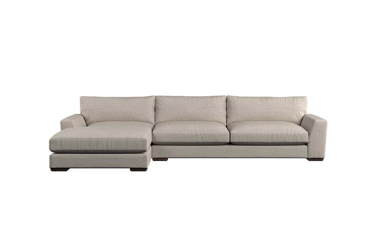 Guddu Grand Left Hand Chaise Sofa - Brera Linen Chestnut