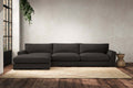 Guddu Grand Left Hand Chaise Sofa - Brera Linen Espresso