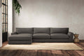 Guddu Grand Left Hand Chaise Sofa - Brera Linen Granite