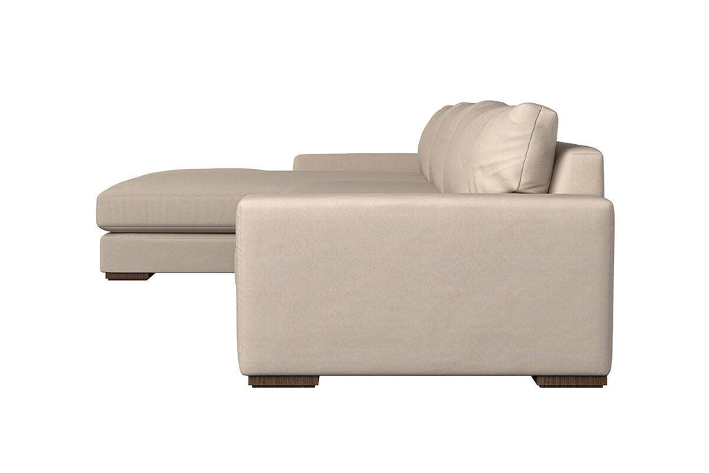Guddu Grand Left Hand Chaise Sofa - Recycled Cotton Flax