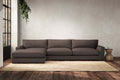 Guddu Grand Left Hand Chaise Sofa - Recycled Cotton Mocha