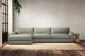 Guddu Grand Left Hand Chaise Sofa - Recycled Cotton Seaspray