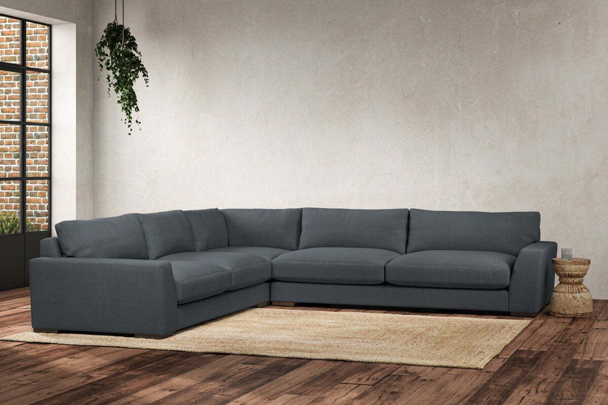 Guddu Grand Left Hand Corner Sofa - Brera Linen Dusk