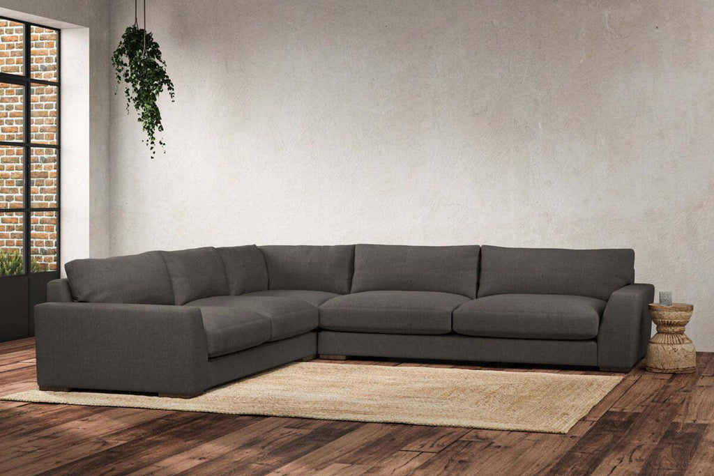 Guddu Grand Left Hand Corner Sofa - Brera Linen Granite