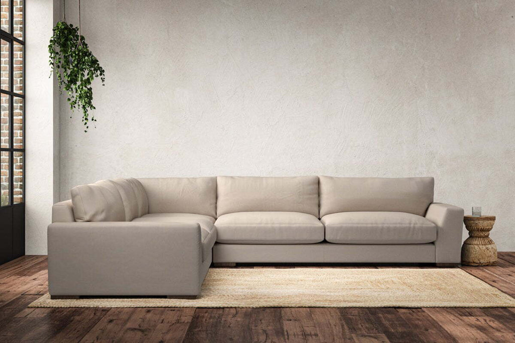 Guddu Grand Left Hand Corner Sofa - Recycled Cotton Natural