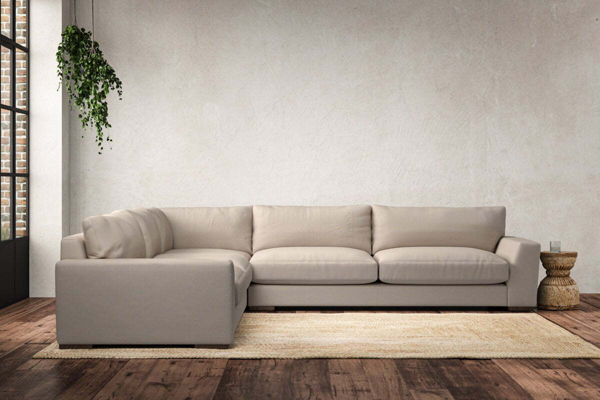 Guddu Grand Left Hand Corner Sofa - Recycled Cotton Natural