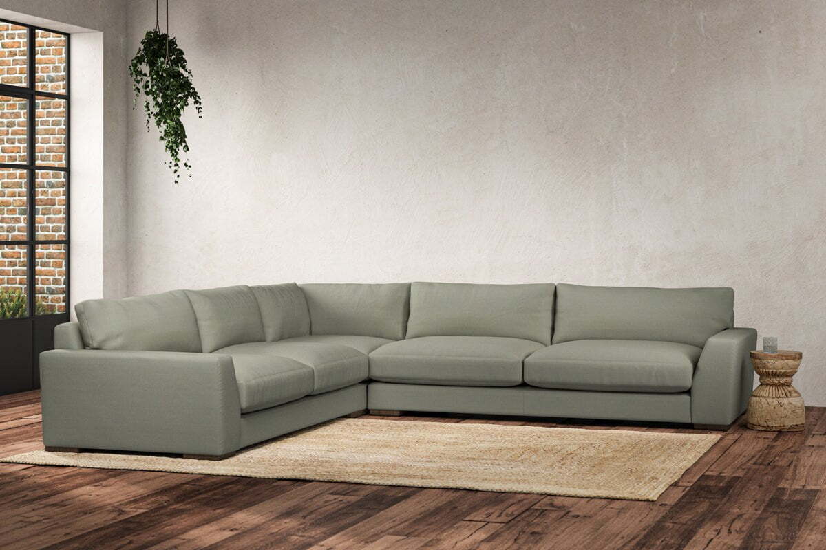 Guddu Grand Left Hand Corner Sofa - Recycled Cotton Seaspray
