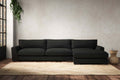 Guddu Grand Right Hand Chaise Sofa - Brera Linen Charcoal