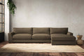 Guddu Grand Right Hand Chaise Sofa - Brera Linen Chestnut