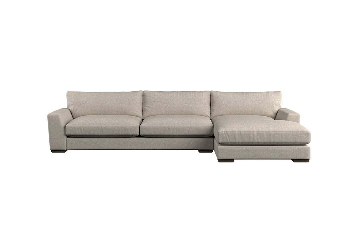Guddu Grand Right Hand Chaise Sofa - Brera Linen Dusk